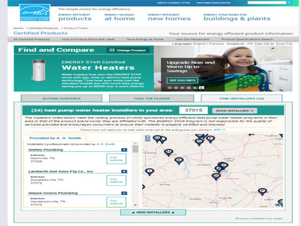 A. O. Smith Announces Exclusive ENERGY STAR Contractor Locator