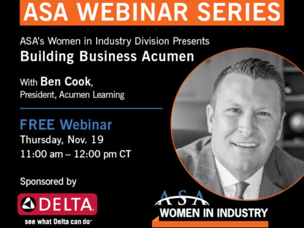 ASA Women in Industry Division Presents Building Business Acumen Webinar Nov. 19 2